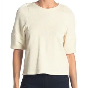 Madewell Ottoman Jacquard Button Back Short Sleeve